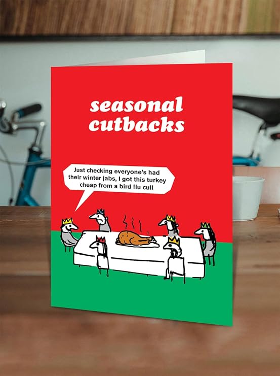 Brainbox Candy Modern Toss Official Funny Christmas Card - 'Turkey Bird Flu' - Christmas Humour Cards - Cheeky Christmas Cards For Him Her Friends Mates - Sold