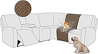 Vista 24 de ALIECOM Fundas 100% impermeables para sofá seccional reclinable en forma de L, fundas elásticas para esquinas de sofá reclinable seccional, funda