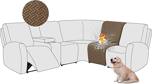 Miniatura 24 de ALIECOM Fundas 100% impermeables para sofá seccional reclinable en forma de L, funda elástica para sofá seccional reclinable de esquina, protector