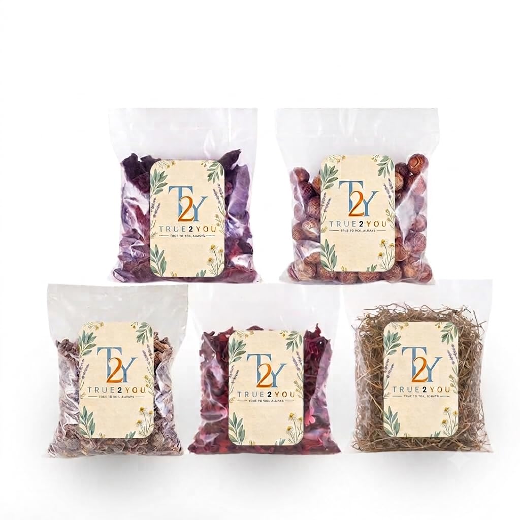 Raw Reetha, Amla, Shikakai Bhringraj and Hibiscus Combo (30gX5=150 Grams)-image-38