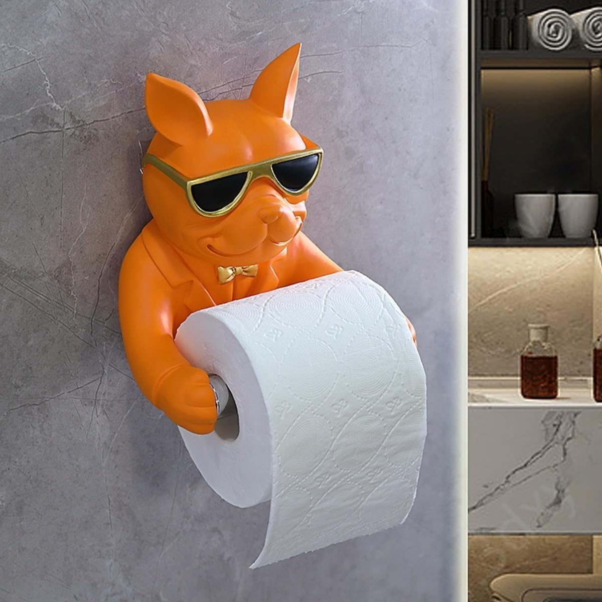 Amazon.co.jp: REENEW ブルドッグ トイレットペーパーホルダー タオル