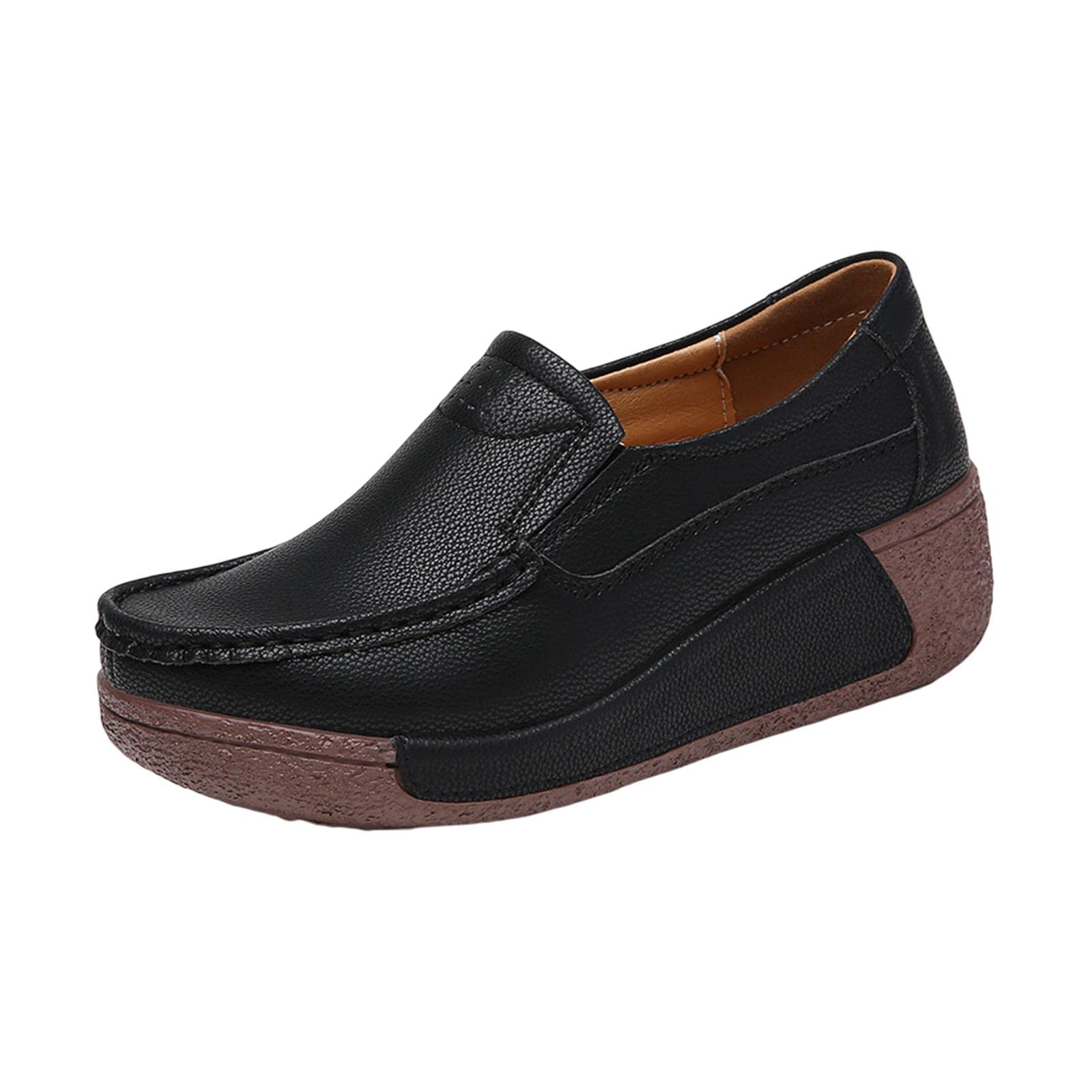 Snappsy Women's Casual Shoes Lightweight Platform Female Slip on for Outdoor 38 Black|Clothing Shoes & Accessories | Womens Shoes |Flats & Oxfords|1 Pair Womens Shoes-image-20