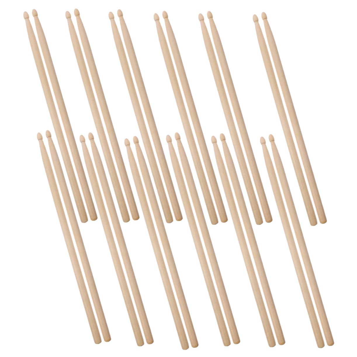 FRCOLOR 12pares Baquetas de Jazz de Madera de Baquetas para Batería con Puntas Redondas Accesorios de Percusión para Bateristas y Estilos para Practicar y Ensayar