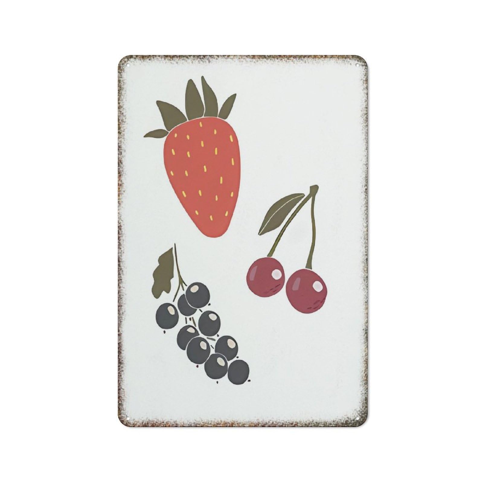 Berry Grape Tropical Summer Fruit Home Wall Decor Sign 8x12 inch