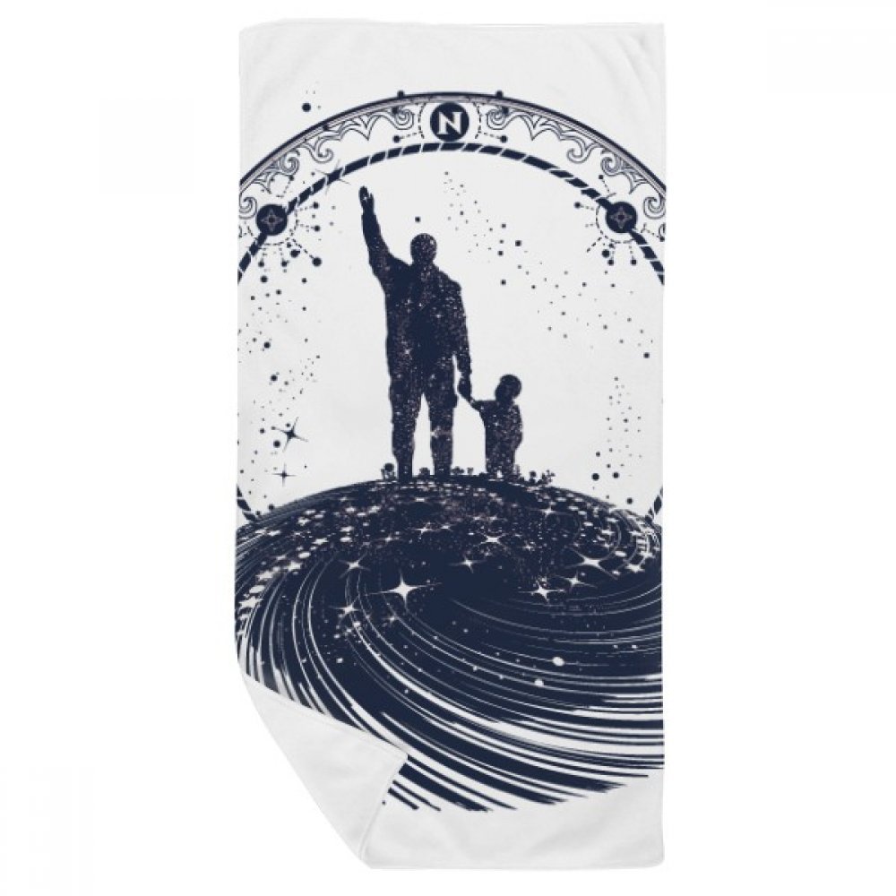 Serviette de bain multicolore à motif géométrique étoiles avec tissage ultra doux absorbant