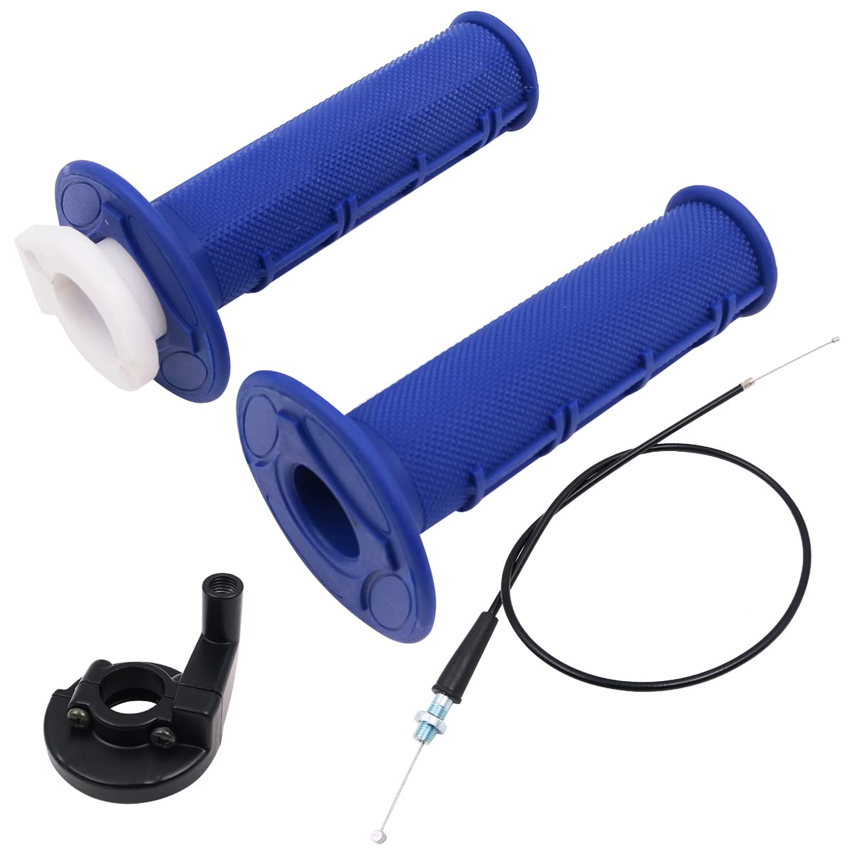 Poignée d'accélérateur 7/8" avec câble bleu pour quad et dirt bike 50cc-125cc