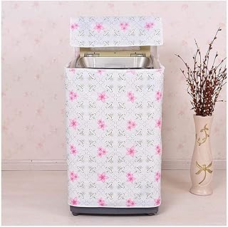 WKONAK Machine à Laver Couverture 2pcs Machine à Laver Couverture Top Charge Étanche Machine à Laver Étanche Machine à la poussière Rouge Fleur Rondelle/Sèche-Linge Couvercle 54 * 54 * 82cm-B