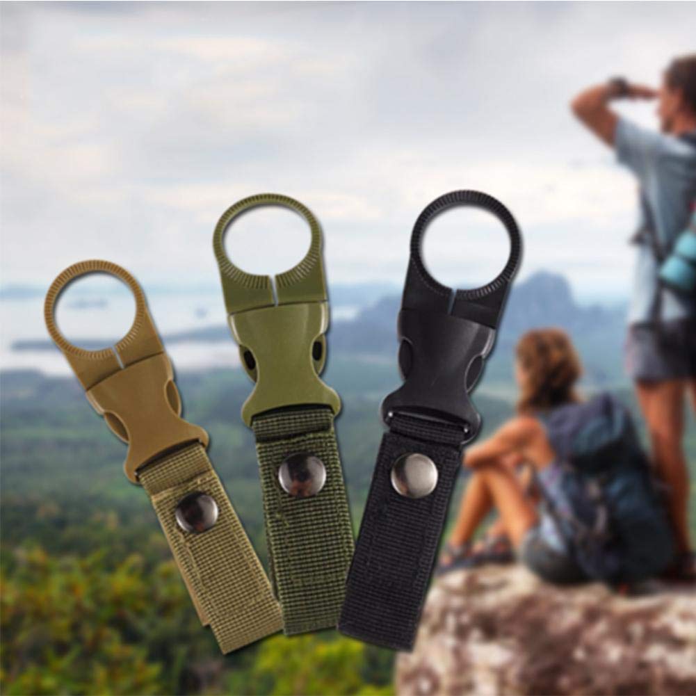 3-Pack Water Bottle Clip Holders - Hanging Buckle For Backpacks & Belts, Outdoor Camping & Hiking Gear