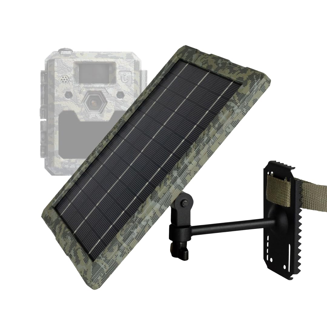 ICUserver icusun Solar-Panel für Wildkameras - 5,4 Watt - sicherbar und wetterfest - inkl. Ladegerät