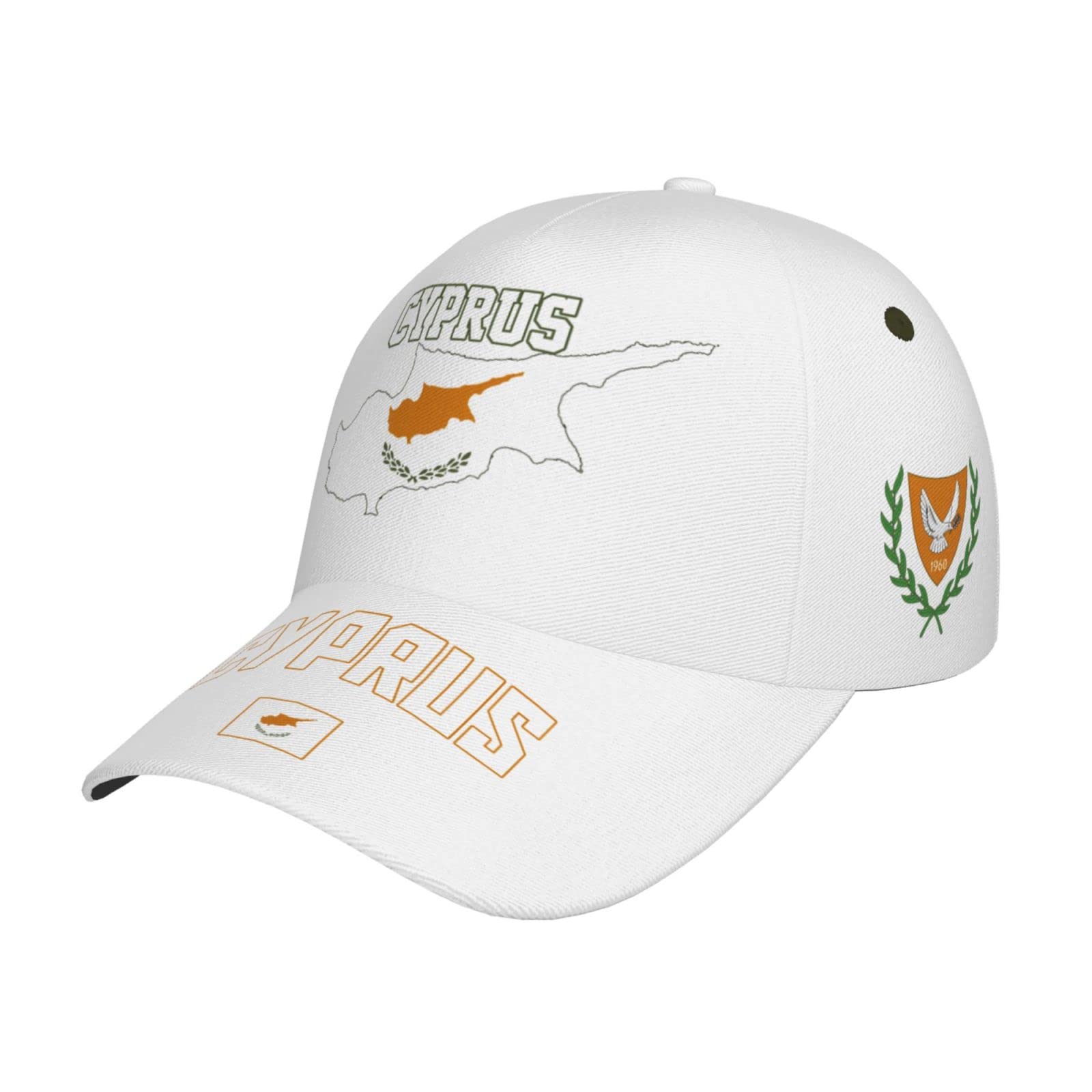 Rfshop Unisex #1758 Cyprus Flag Baseball Cap 3D Full Print Adult Adjustable Hat Soccer Patriotic Caps