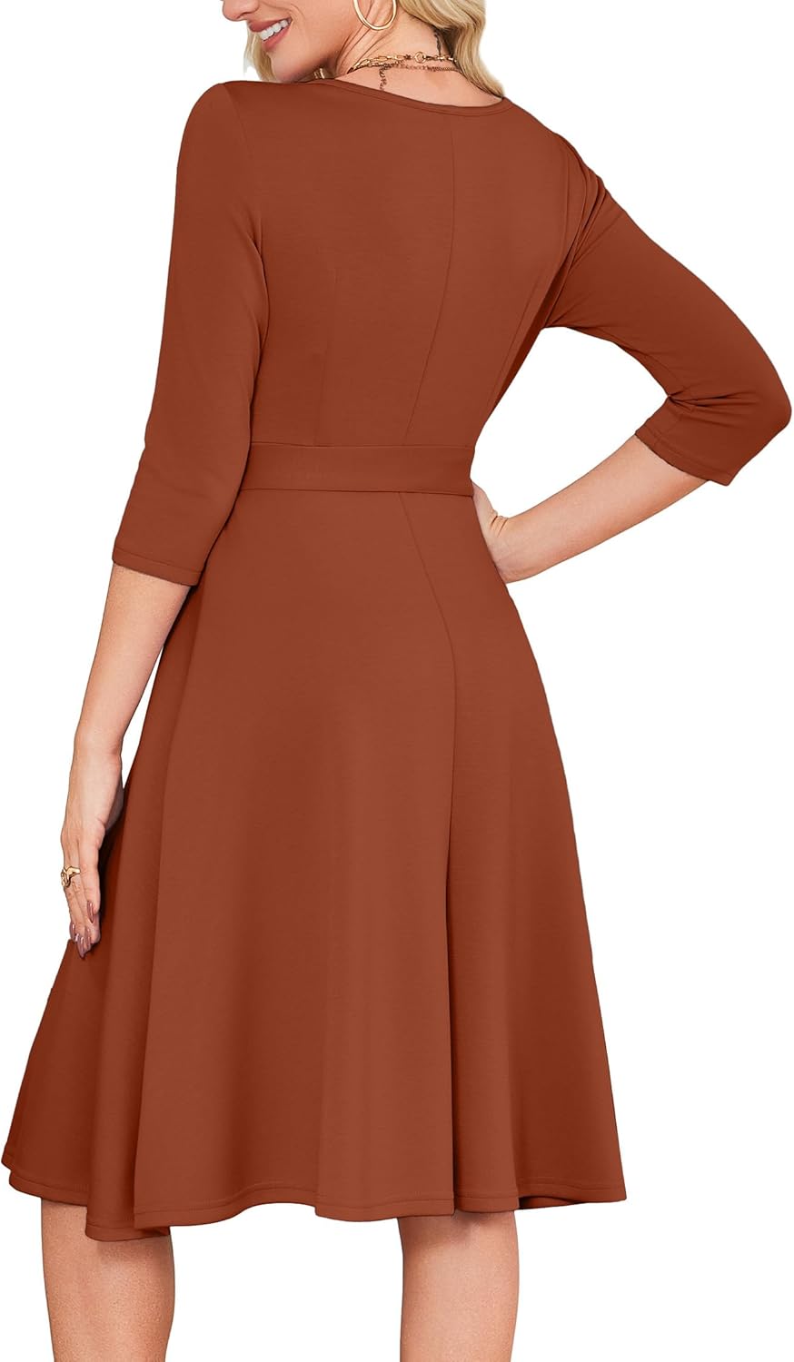 RUMIA Women's Cocktail Dresses 3/4 Sleeve Vintage Wedding Guest Dress (XS-3XL) - Image 5