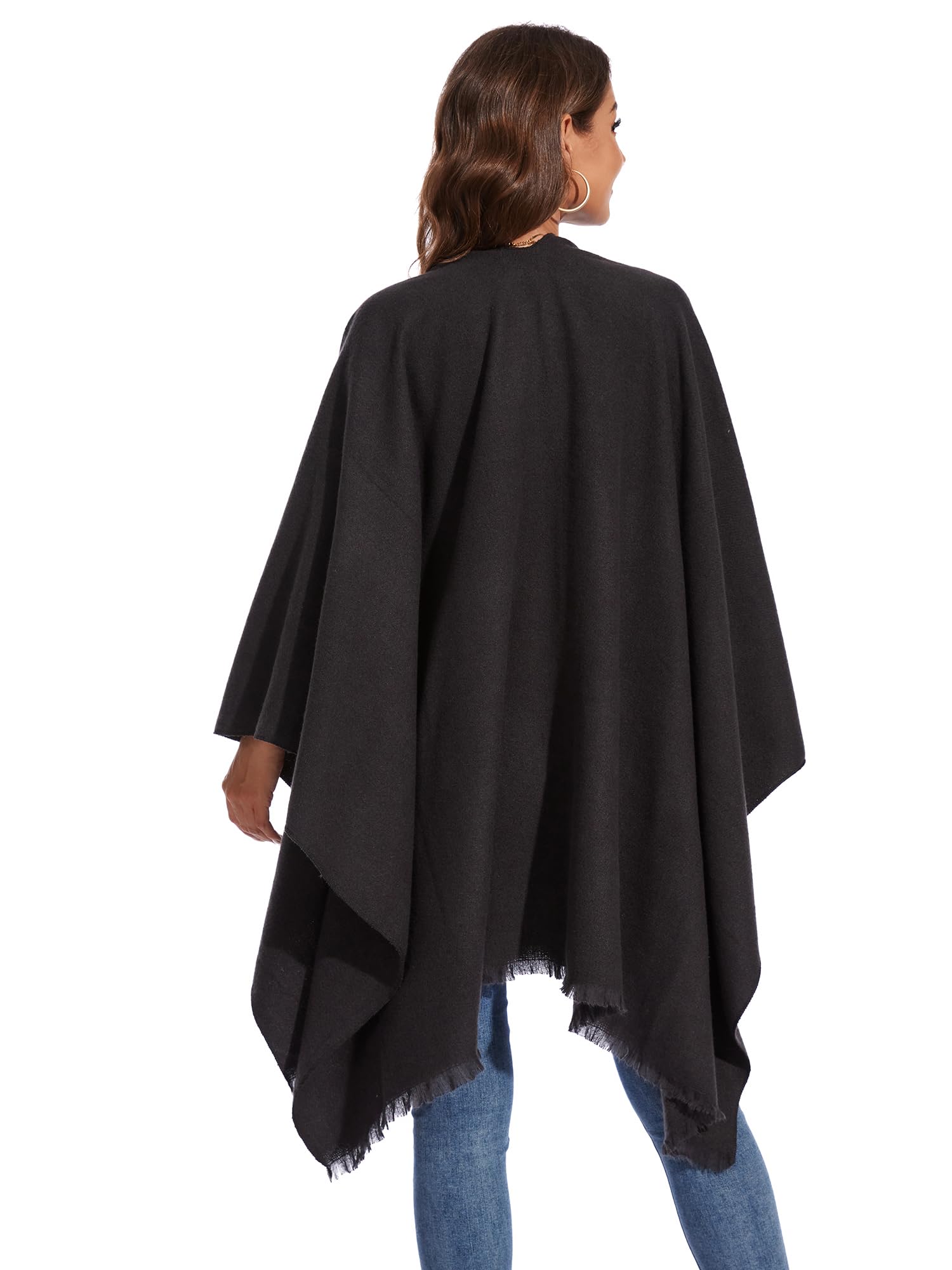 colornival Elegante Mantella da Donna con Fronte Aperto Poncho Morbido, Adatto per Primavera, Autunno e Inverno