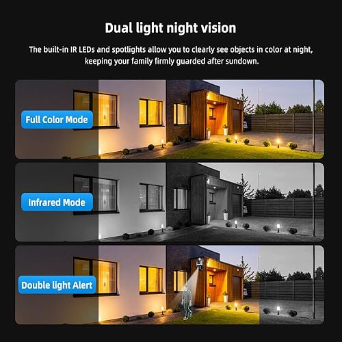 Miniatura 4 de V380pro WiFi 2.5 pulgadas PTZ SC03-W Negro 4MP seguridad CCTV IP inalámbrica cámara PTZ lente dual