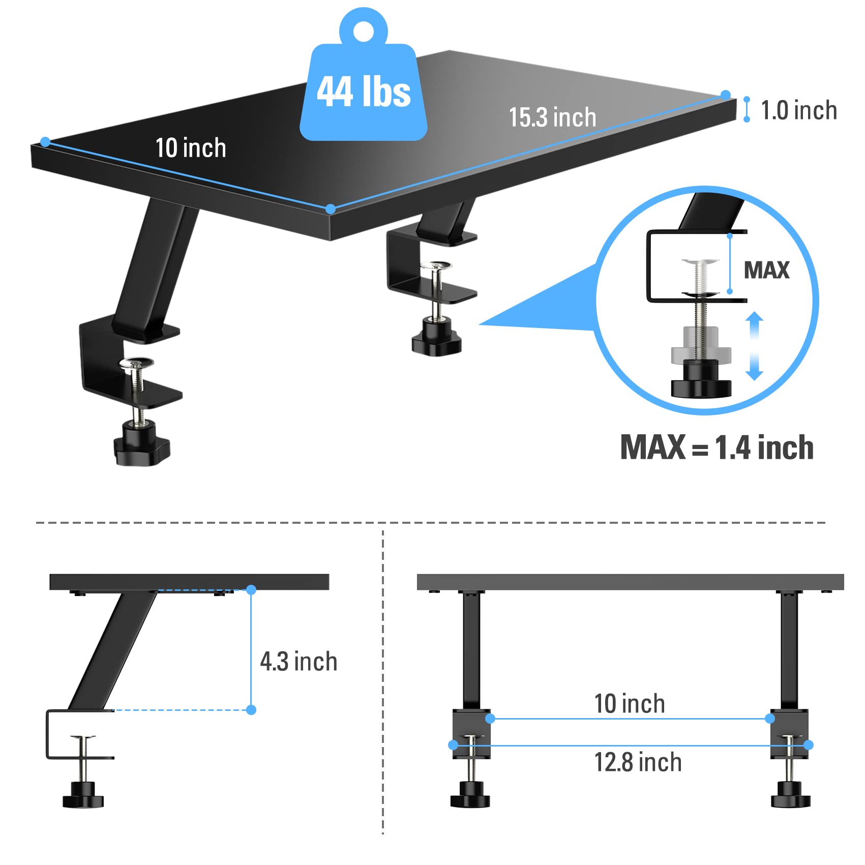 Fenge Dual Monitor Stand Computer Stand Large 2 Tier Desk Organizer for PC/Lapto