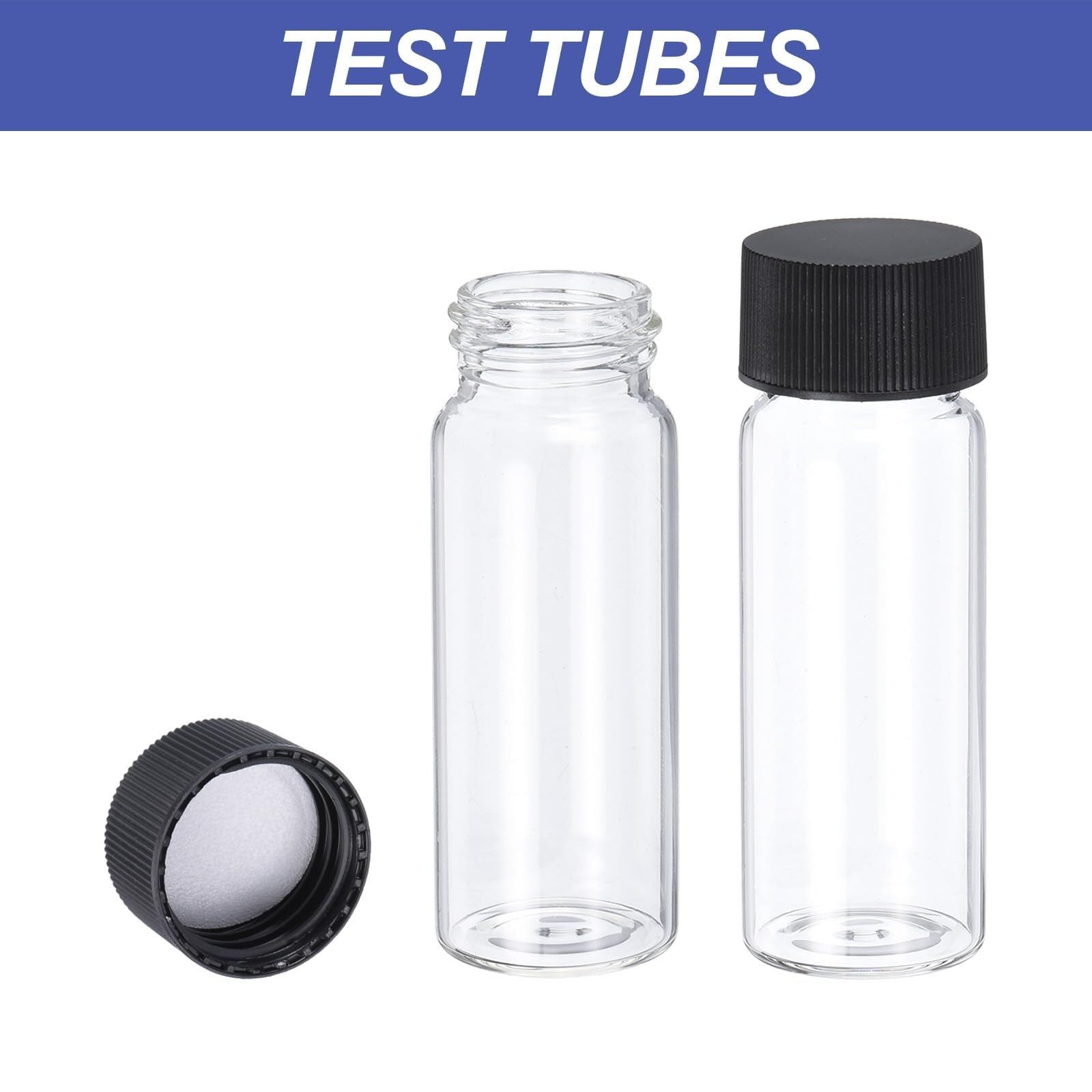 2ml Borosilikatglas-Fläschchen, 100er Pack Dichte Probenflaschen mit Schraubverschluss für Labor und Haushalt(30ml)