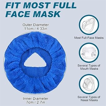 Mask Liners Soft Mask Cushion Covers for CPAP Reusable Face Cushion Pads Elastic Mask Liners Reduces Air Leaks Fits for Most Full Face CPAP Masks 4 Pcs