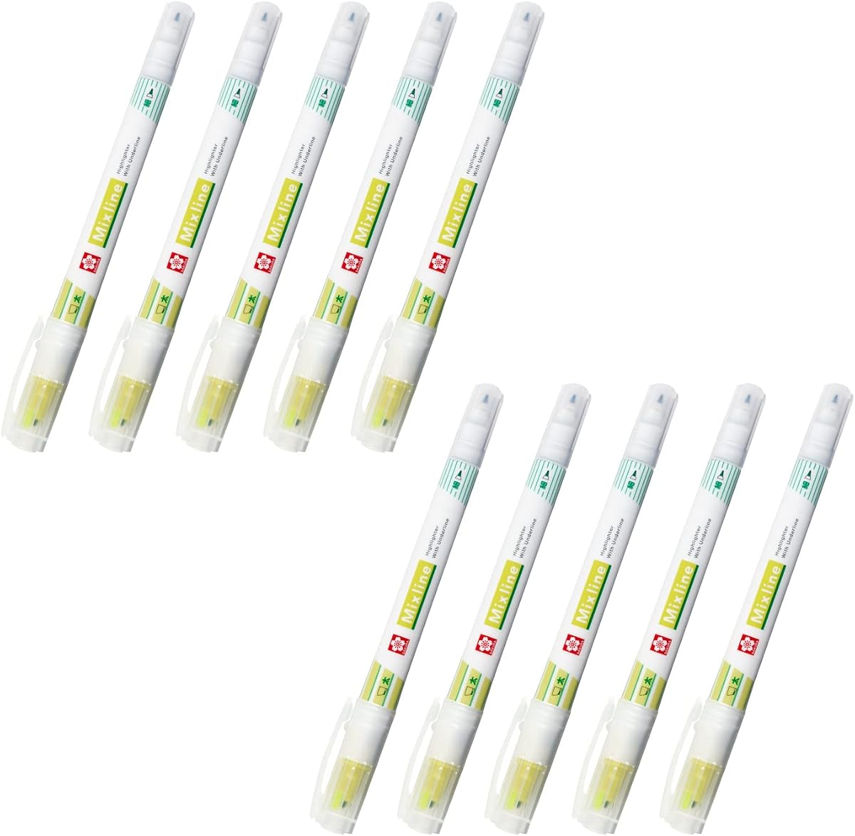 Sakura Crepas VUK-T#303 (10) Mixline Highlighters Mixline Fluorescent Yellow 10 Pens