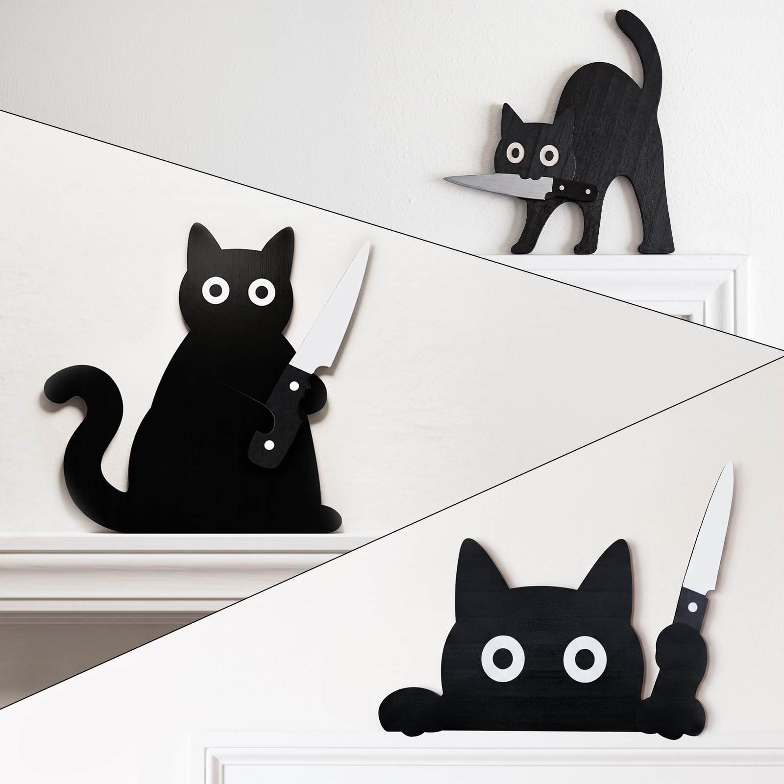 Lucky Merit Black Cat Halloween Decor--3 Pcs