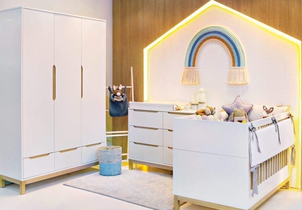 Imagem do produto Jogo De Quarto para Bebê com Berço + Cômoda + Roupeiro Cozy - Quater