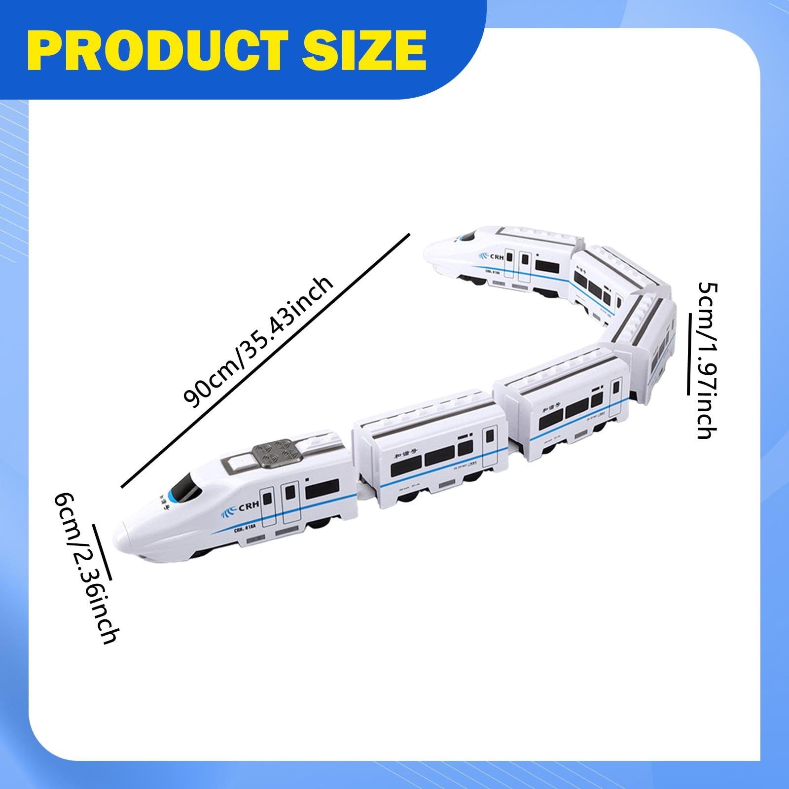 Trenino Elettrico Giocattolo Ad Alta velocità, Set Ferroviario per Bambini, Modello di Simulazione Ferroviaria, Playset in Materiale PP per L'inte, 6 carrozze