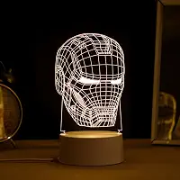 PopLumos - Luminária led 3d, abajur de mesa, homem de ferro busto