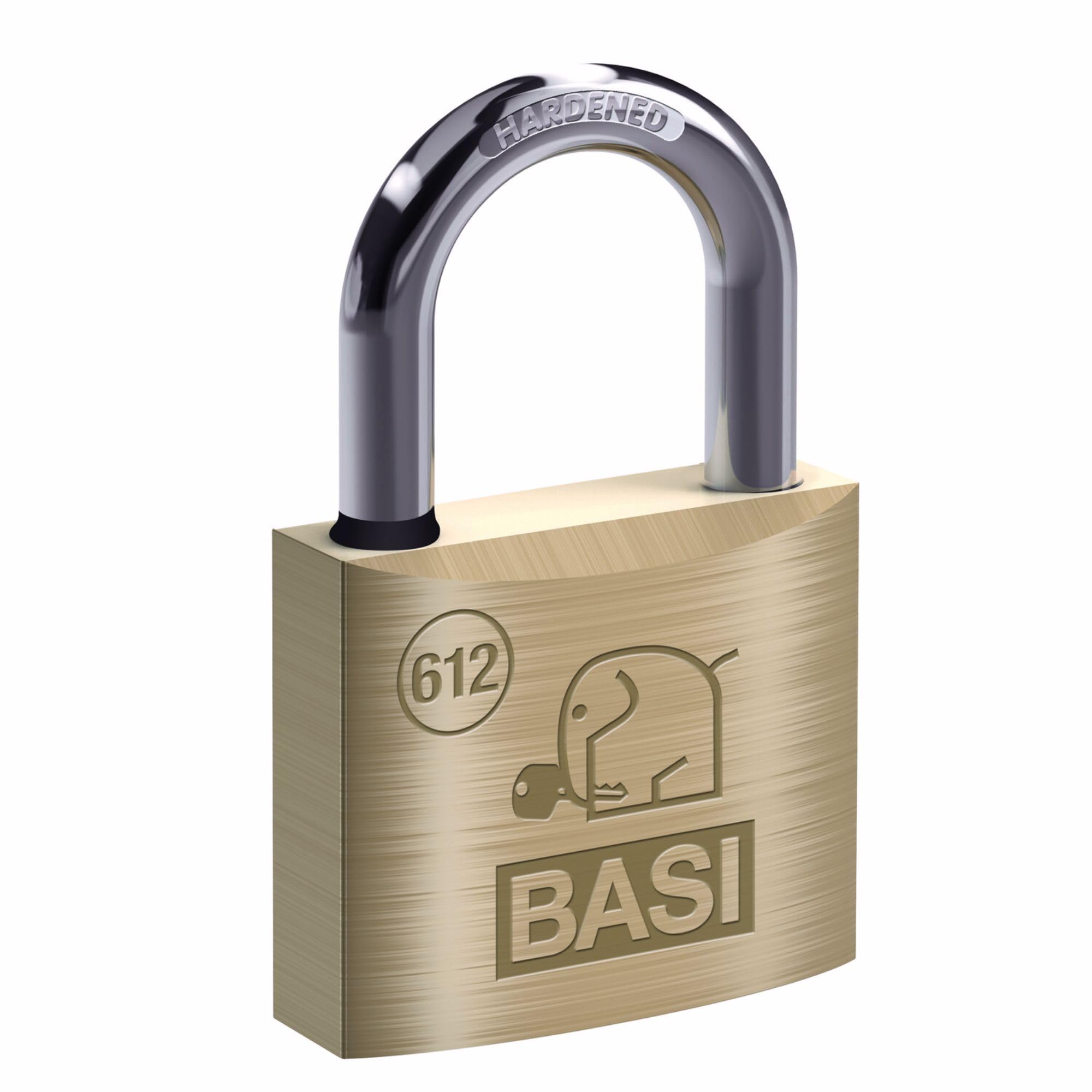 BASI | Vorhangschloss 4er Set | 40 mm | mit Wasserstopp | gleichschließend | massives Messing-Gehäuse | gehärteter Stahlbügel | stabiles Vorhängeschloss | Bügelstärke 6 mm | 4 Stück