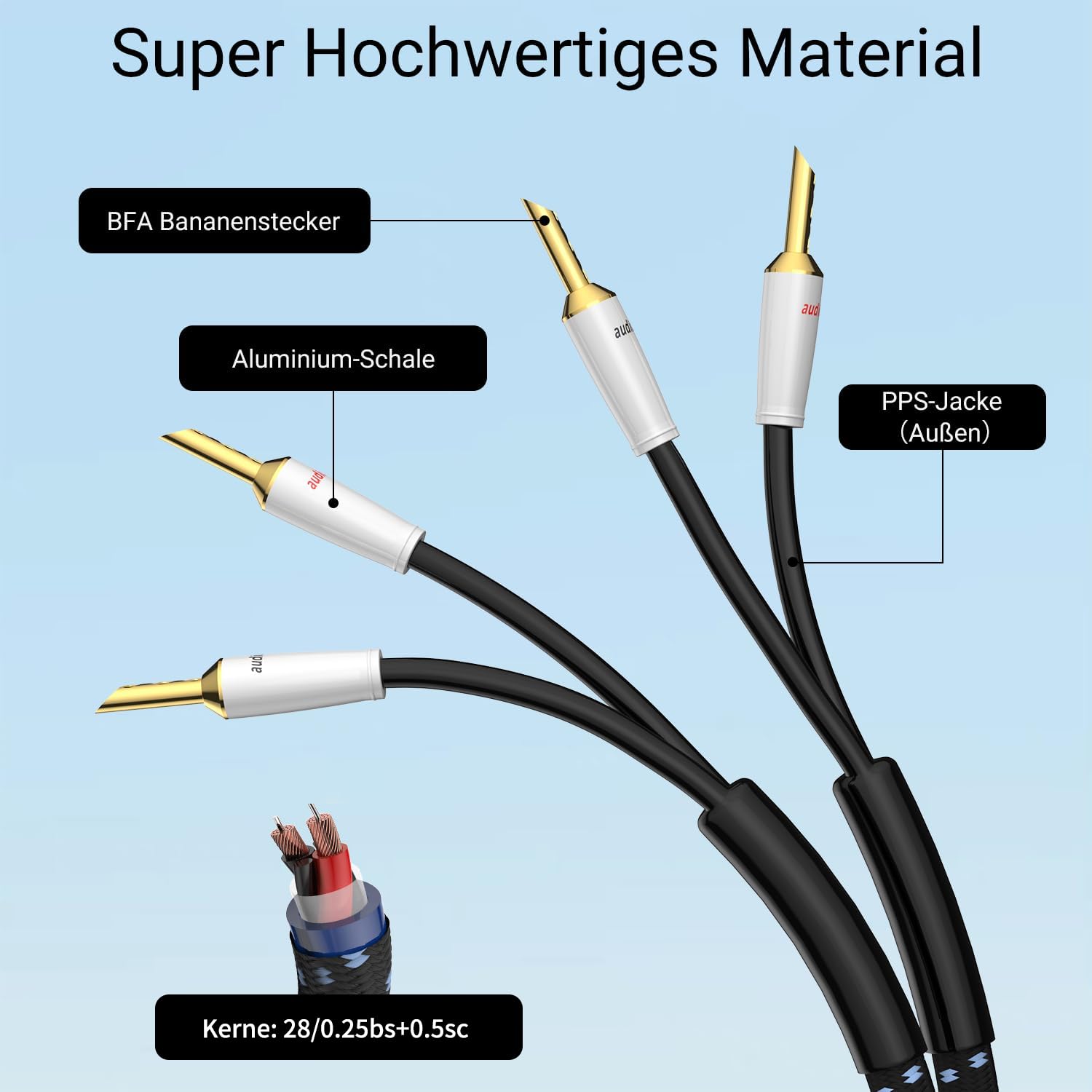 High-end luidsprekerkabel 2x3M