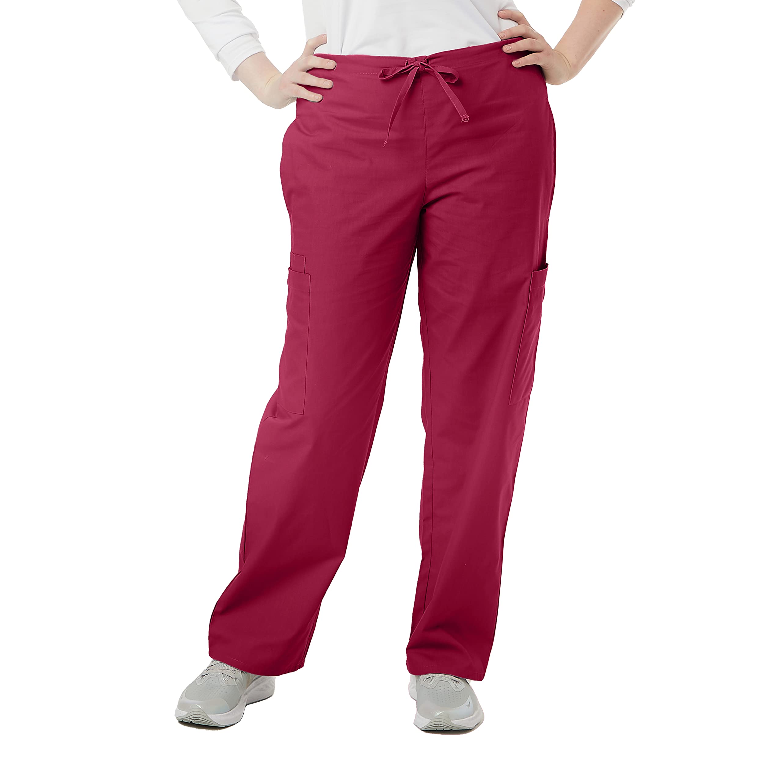 SPECTRUM UNIFORMS Unisex Scrub Pant Cargo Pant | Elastic and Drawstring Waist Soft Fabric Ideal for Medical Professionals Lab Work Wear Nurse Pant Wine