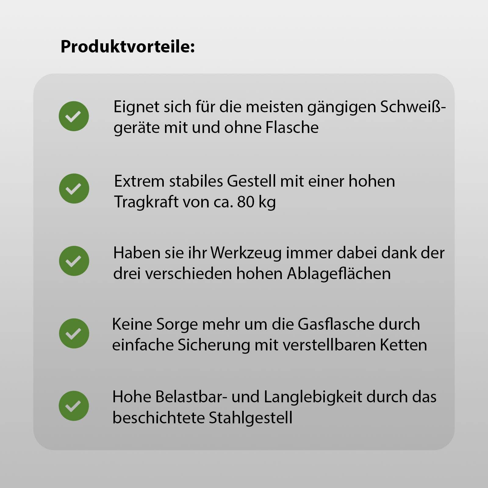 TRUTZHOLM mobiler Schweißwagen 80 kg mit 3 Ablagefächern Werkstattwagen Schweißgerätewagen Flaschenwagen mit Ketten zur SIcherung