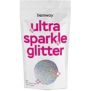 Hemway Silver Holographic MICROFINE Premium Multi Purpose Glitter 1/256" .004" 0.1mm 100 microns Dust/Powder 100g for Crafts Cosmetic Wine Glass Face Art Nail Skin Weddings Beards Festival, Opens in a new tab