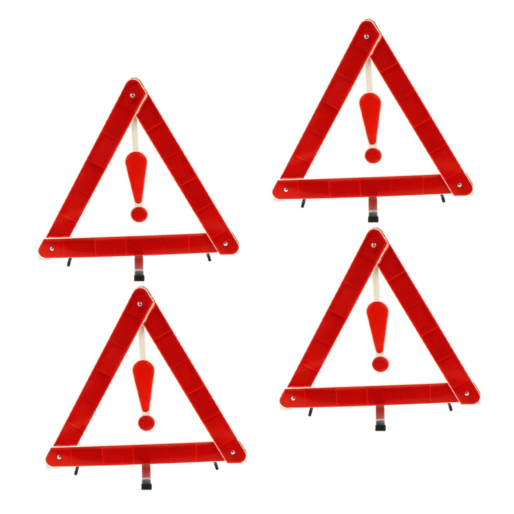 Triangle de sécurité auto : kit de 4 réflecteurs d'urgence pour panne sur route - 8