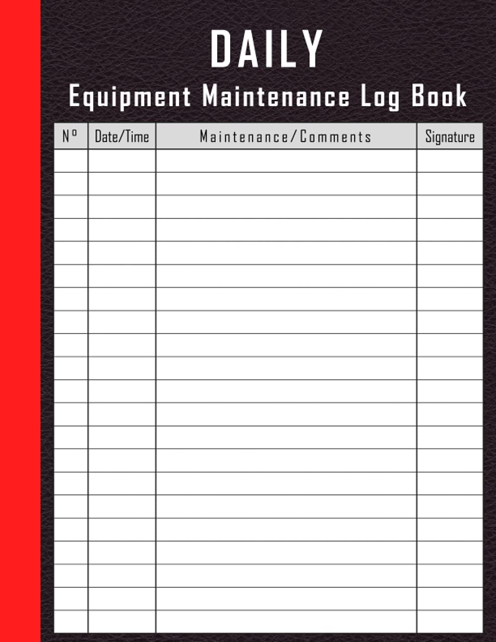 Daily Maintenance Log Sheet Template