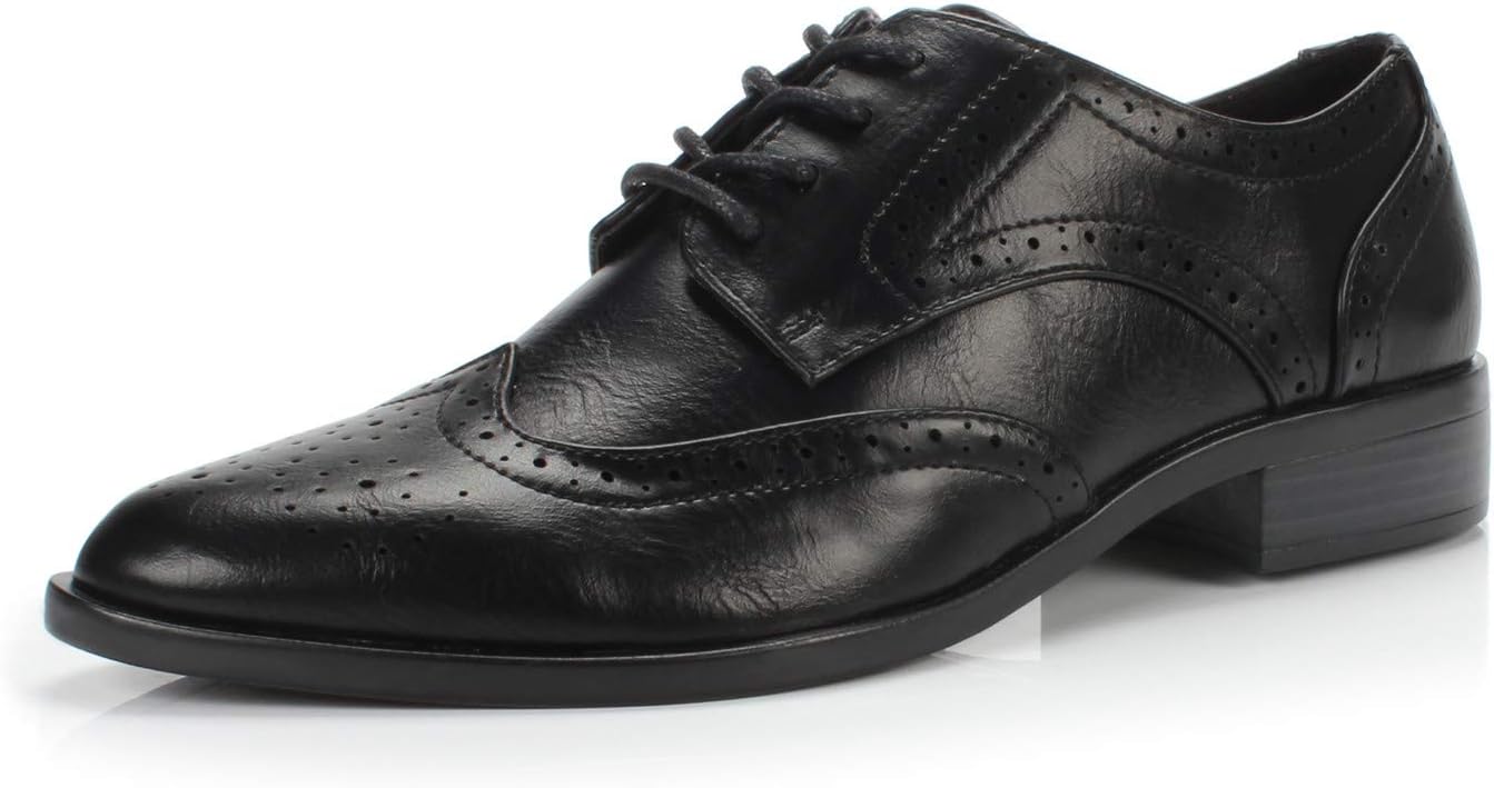 Berry Women's Comfortable Low Heels Casual Oxford Perforated Brogue Daily Shoe