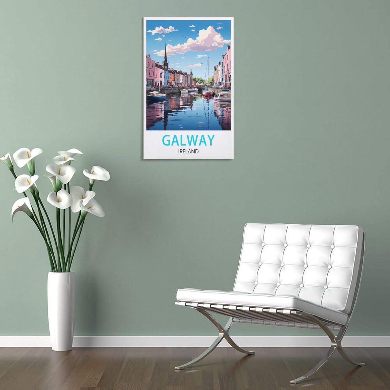 Affiche Vintage Galway Irlande Sur Toile - 20x30 Cm - Décoration Murale Salon, Chambre, Bureau - Impressions Haute Résolution