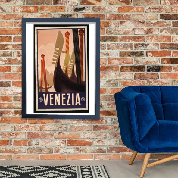 Poster de voyage Venezia petit format affiche encadrée mate pour salon