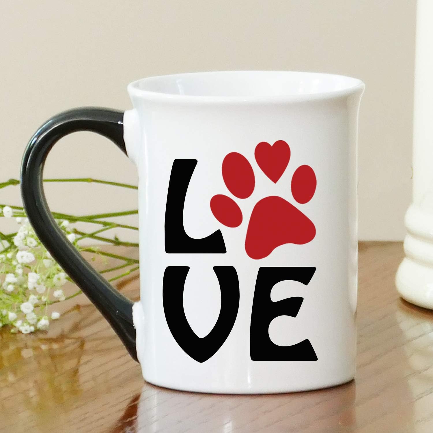 Flash Deals - 80% OFF Cottage Creek Dog Mug | Paw Print Love Dog Coffee Mug 16oz | Dog Mom | Dog Mug for Dog Lovers | Dog Gifts for Women