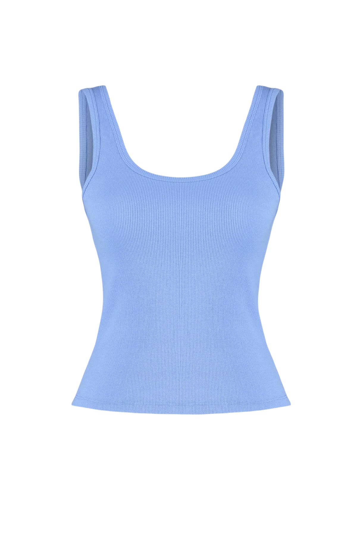 Trendyol Damen Violett Regular Fit Basic Scoop Neck Knit Singlet, M