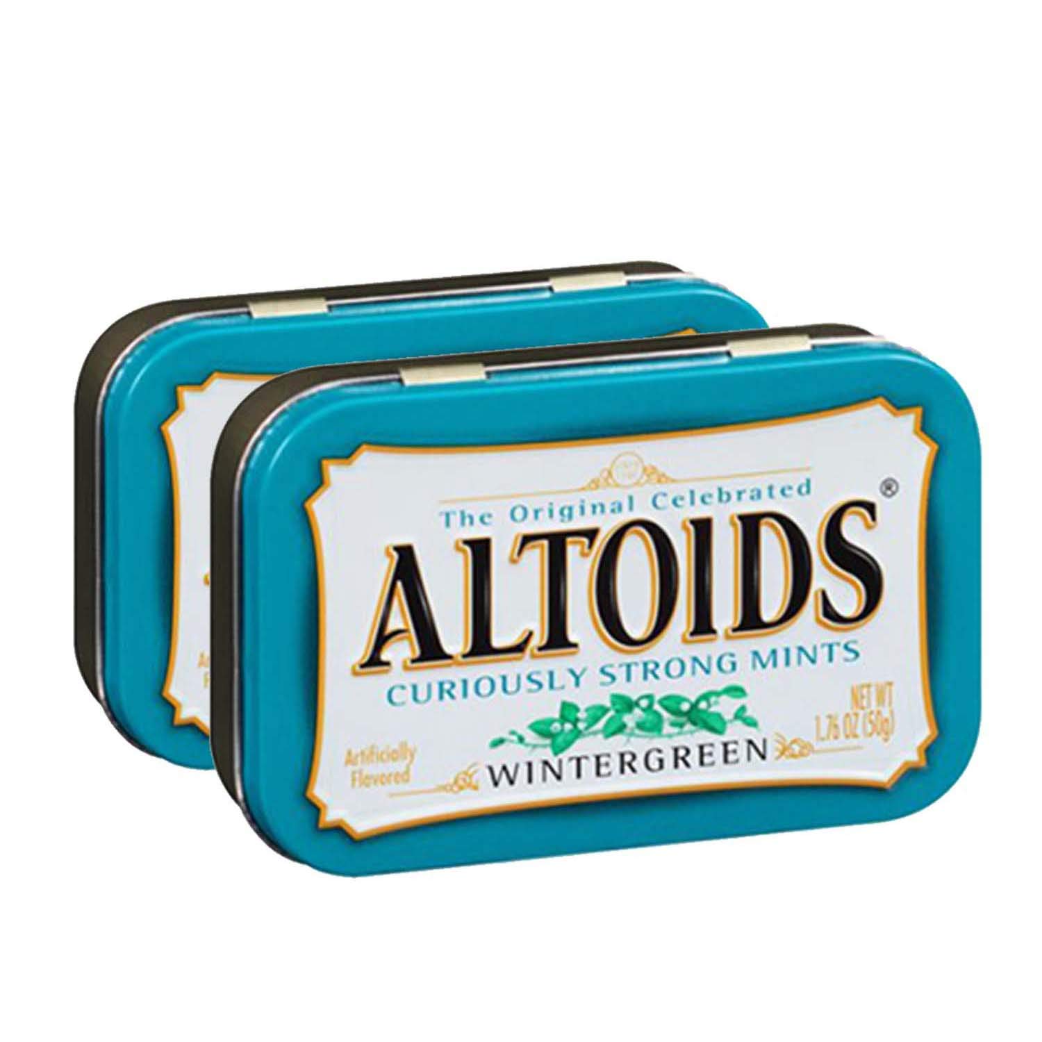 Altoids Curiously Strong Mints Wintergreen Pack of 2 Pouch, 2 x 50 g