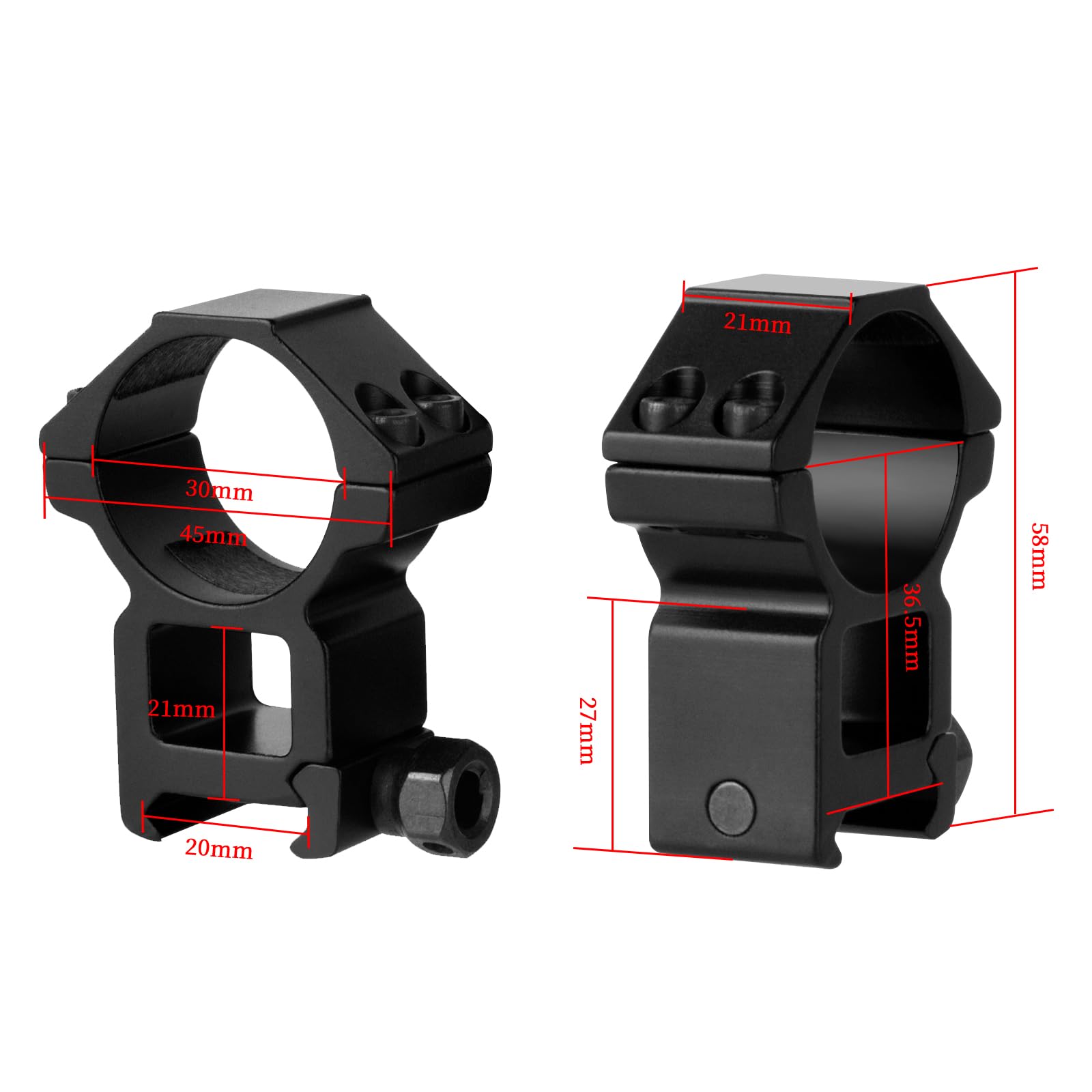 UTG PRO 1インチ ハイプロファイル スコープリング 2個セット Amazon.co.jp: FOCUHUNTER スコープマウントリング30mm径 シースルー
