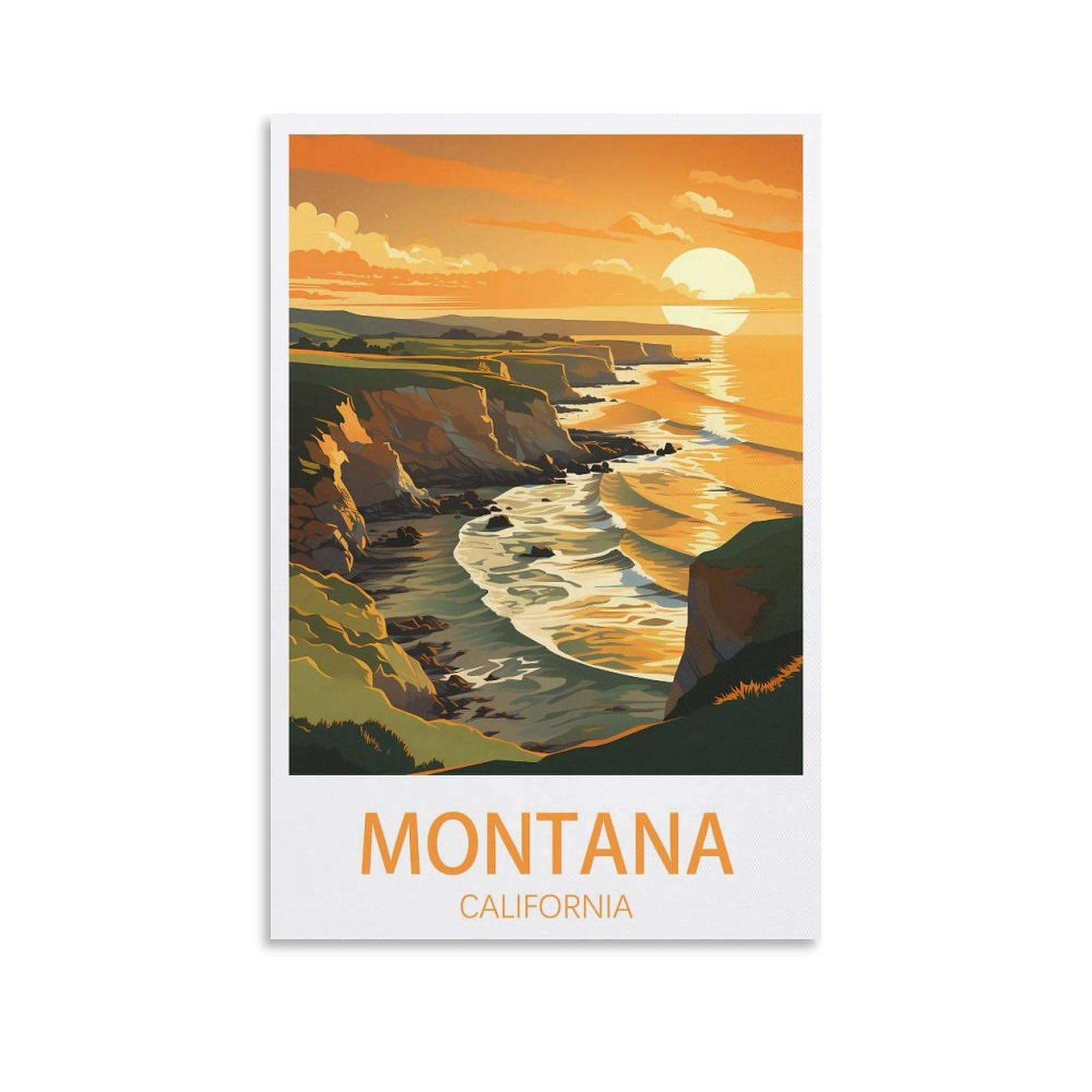 EZMLFA 5D Diamond Art Kits for Beginner,Montana California,Beginners,DIY Full Round Drill Diamond Dot Gem Art Kits for Adults,Crafts for Decor 40x40cm