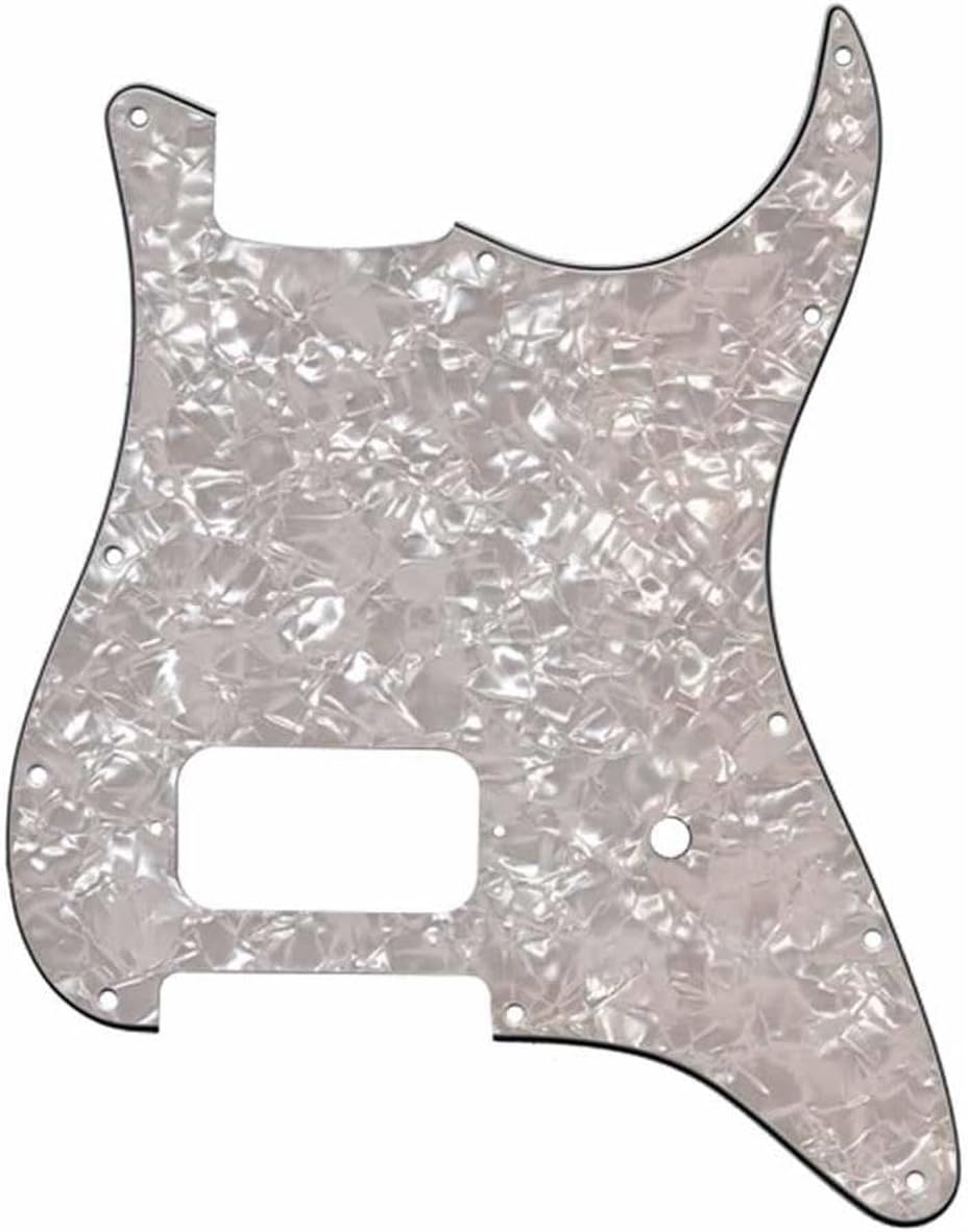 Fender Modern Pickguard, Single Humbucker Stratocaster, 11-Hole - White Moto