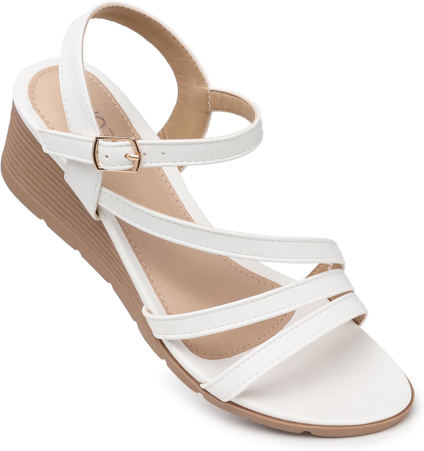 SWQZVTWedge Sandals Women Dressy: Summer Low Wedges Comfort Sandal - Comfortable Strappy Casual Womens Sandals