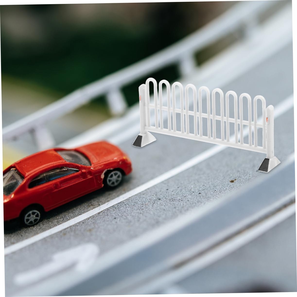 VICASKY Traffic Roadblocks Fence Signs Toy 8pcs Miniature Traffic Barrier Simulation Road Sign for Boys and Girls Roadblock Model Toy