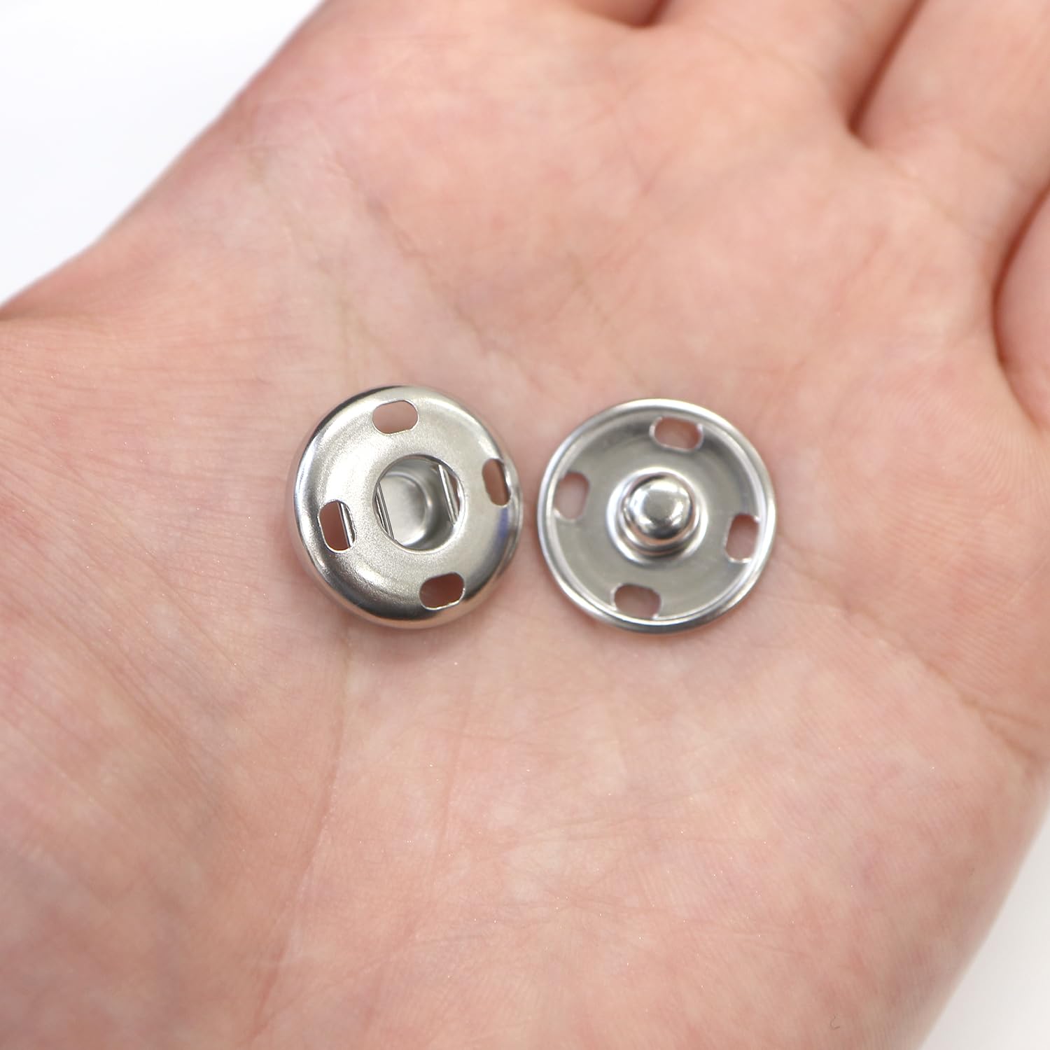 Amazon.co.jp: スナップボタン シルバー 17mm 10組入り 縫い付け