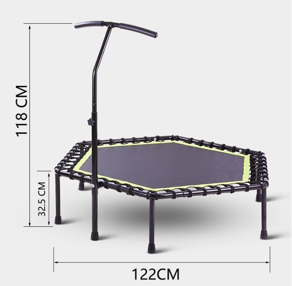 Adult Fitness Trampoline Hexagonal Elastic Rope with armrest Ultra-Quiet Bouncing Bed Fitness Assistant