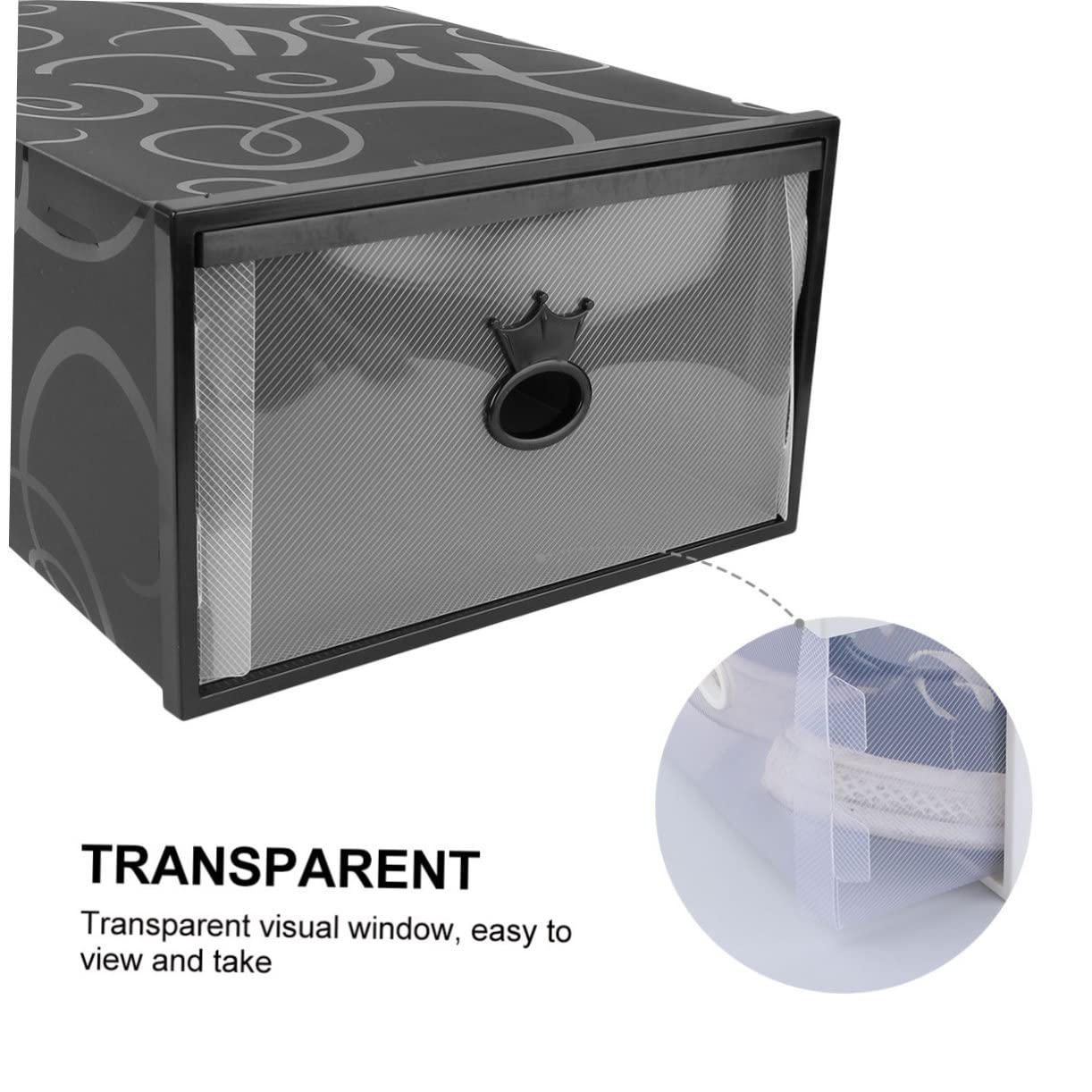 Housoutil Contenitore per Scarpe Trasparente Cassetto 33X23X14 CM Custodia Pieghevole in Plastica Ispessita Resistente All’Umidità Organizer Porta Scarpe Uomo e Donna per Armadio e