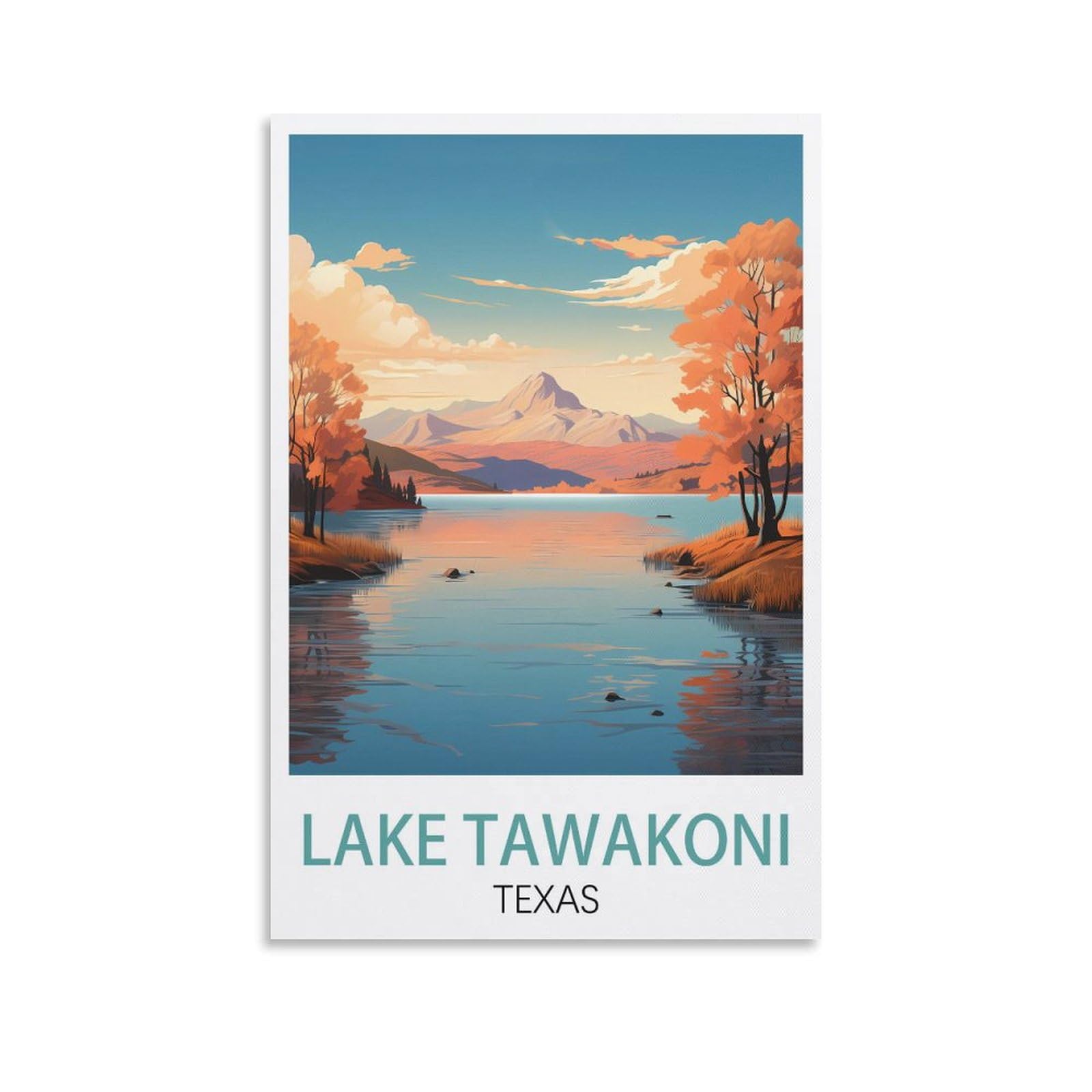 Metal Tin Sign Metal Wall Decorative Tin Signs for Home Kitchen Bar Coffee Shop Club Orchard Decoration Lake Tawakoni Texas Posters 15x30cm
