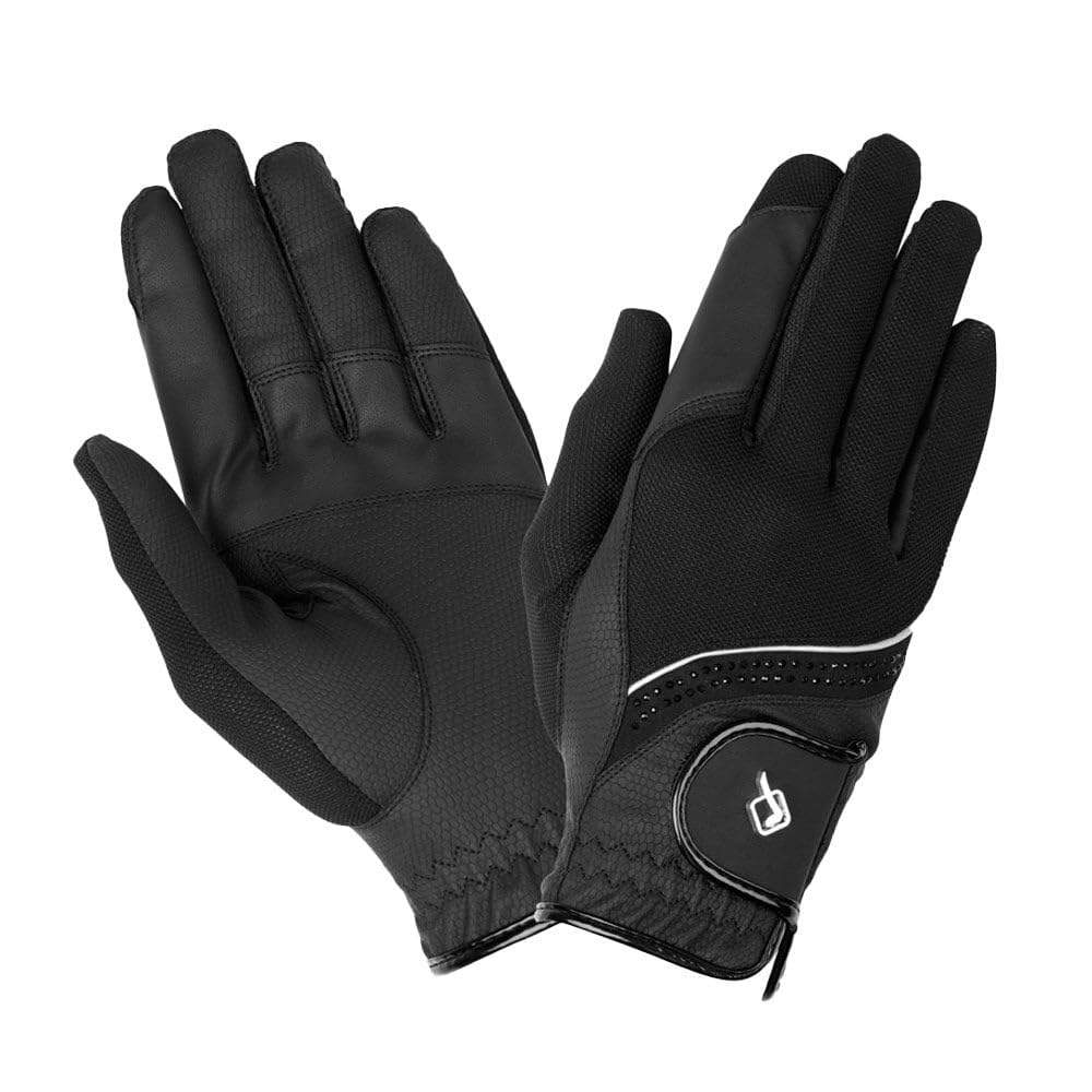 LeMieux Crystal Gloves - Equestrian Horse Riding Gloves - Black - Small โ image 1