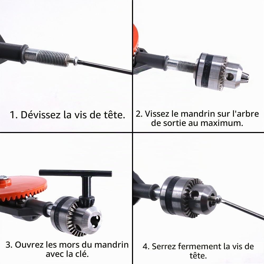 Swpeet puissant Speedy perceuse manuelle 1/10,2 cm d'Acier Double pignons, mandrins et poignée grip pour Woods