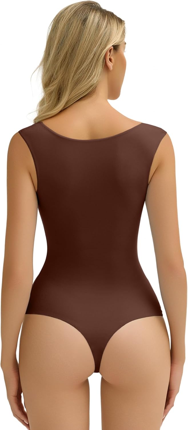 Avidlove Bodysuits for Women Square Neck Body Suit Double Lined Tank Top Bodysuit Soft - Image 5